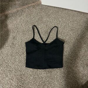 Charcoal grey athletic crop top